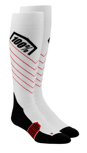 100% Hi-Side Performance Socks - White - Large/XL 20054-00006