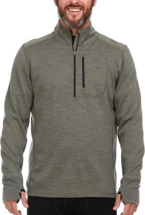 100% Merino Wool Men's Expedition Weight Quarter Zip - Moisture Wicking Sweater