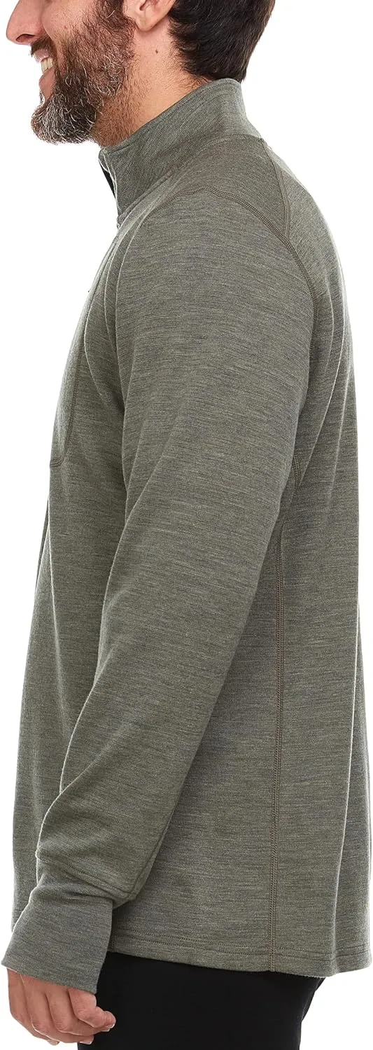 100% Merino Wool Men's Expedition Weight Quarter Zip - Moisture Wicking Sweater