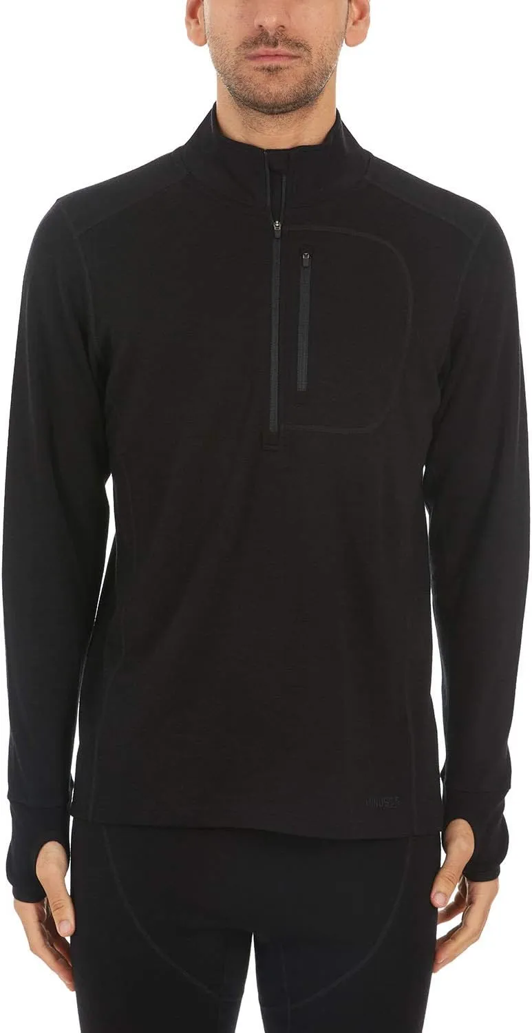 100% Merino Wool Men's Expedition Weight Quarter Zip - Moisture Wicking Sweater