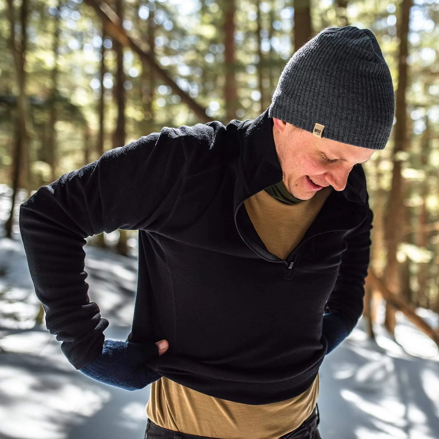 100% Merino Wool Men's Expedition Weight Quarter Zip - Moisture Wicking Sweater