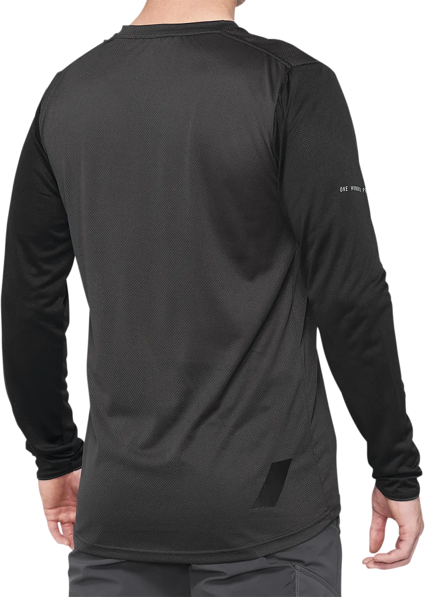 100% Ridecamp Jersey - Long-Sleeve - Black/Charcoal - Large 40028-00002