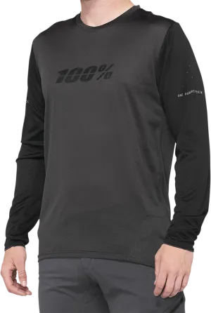 100% Ridecamp Jersey - Long-Sleeve - Black/Charcoal - Large 40028-00002