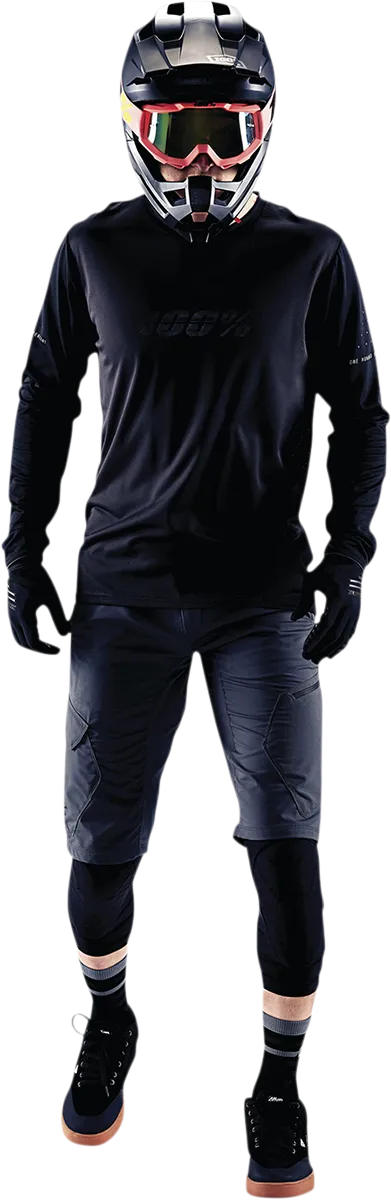 100% Ridecamp Jersey - Long-Sleeve - Black/Charcoal - Small 40028-00000