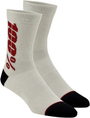 100% Rythym Socks - Silver/Cherry - Large/XL 24006-456-18