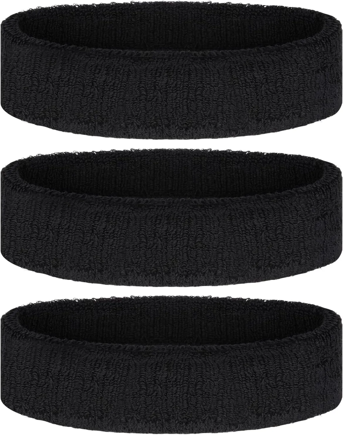 2 PCS Elastic Sports Headbands for Men/Women - With Inner Grip Strip to Keep Headband Securely in Place | Fits ALL HEAD SIZES | Sweat Wicking Fabric to Keep your Head Dry & Cool