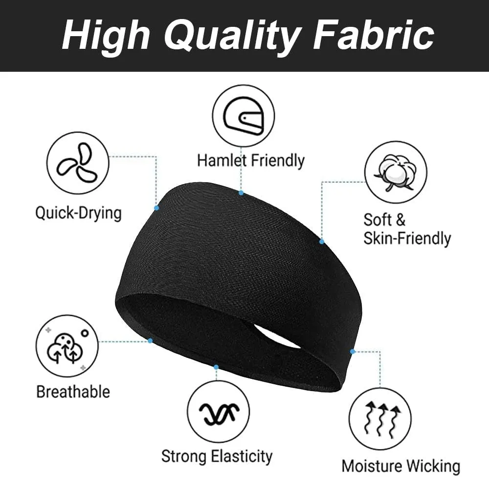 2 PCS Elastic Sports Headbands for Men/Women - With Inner Grip Strip to Keep Headband Securely in Place | Fits ALL HEAD SIZES | Sweat Wicking Fabric to Keep your Head Dry & Cool