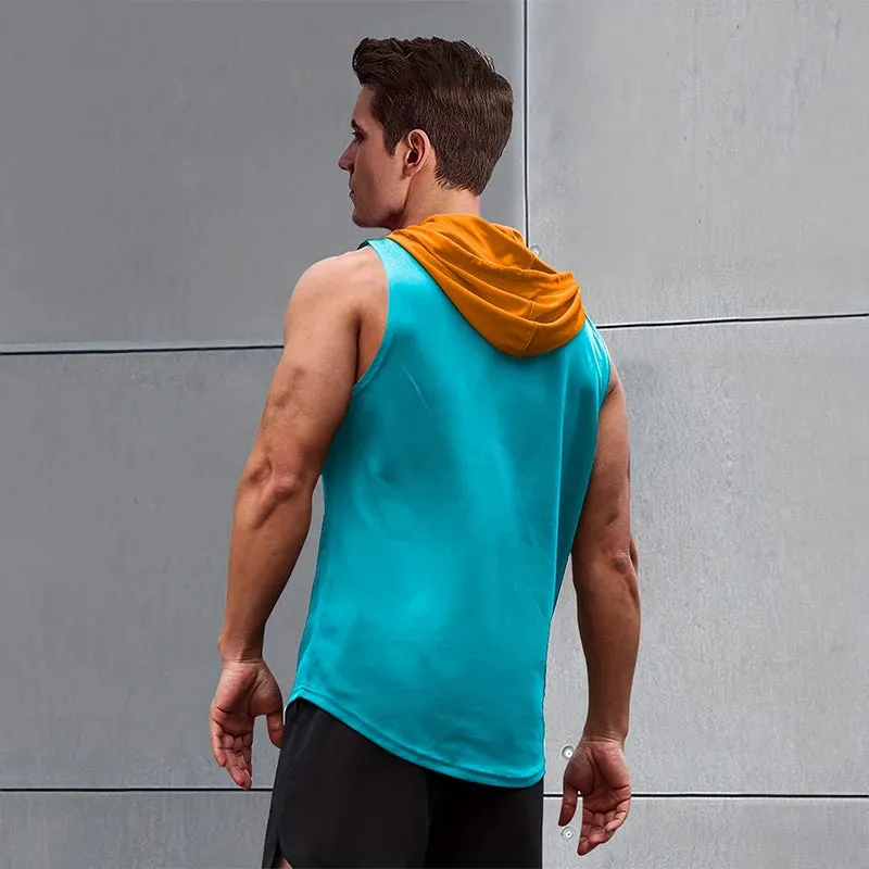 2024 New Men's Sleeveless Hooded Bottom Shirt