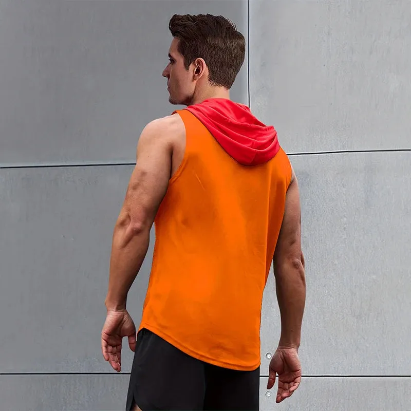 2024 New Men's Sleeveless Hooded Bottom Shirt