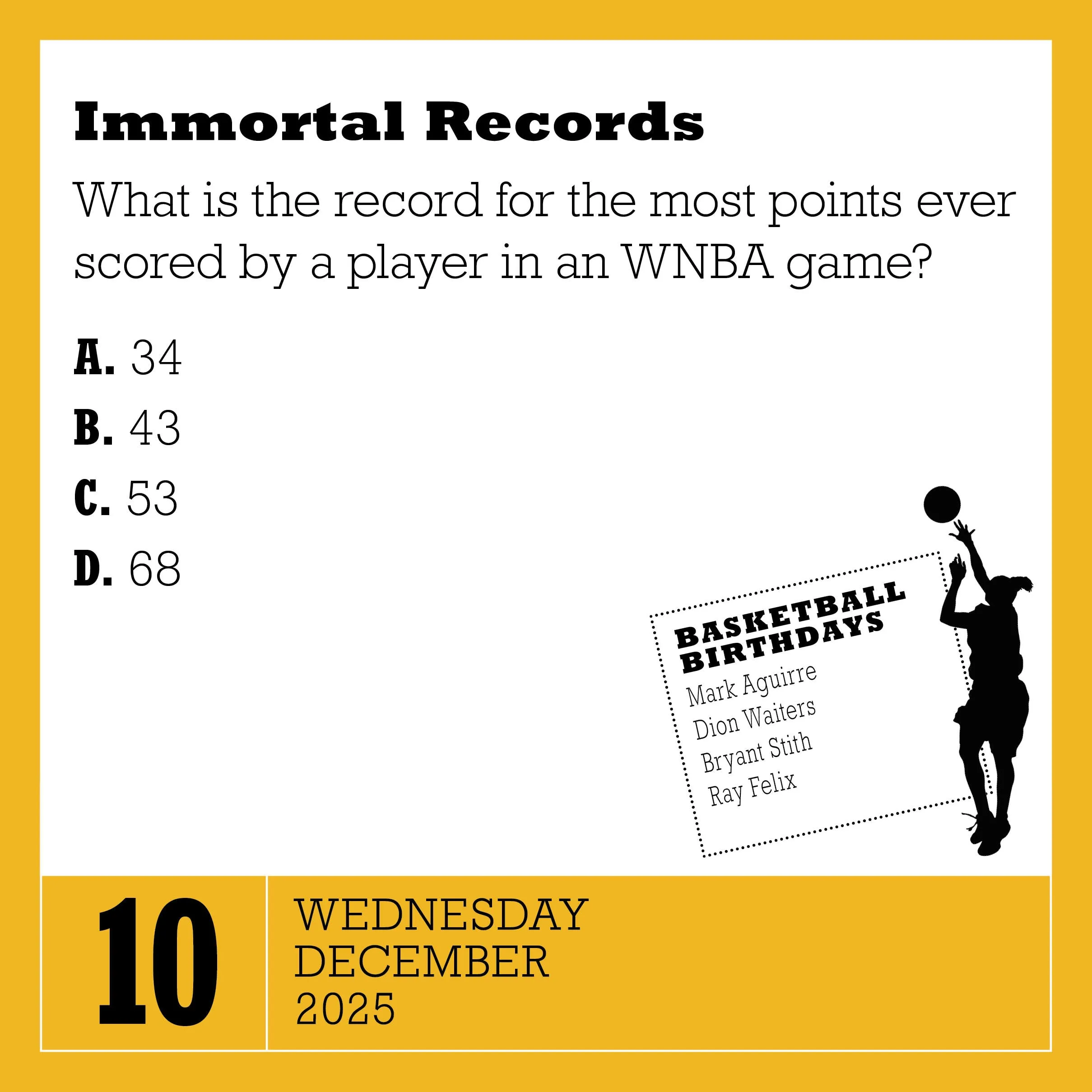 2025 Year of Basketball Trivia Page-A-Day Calendar
