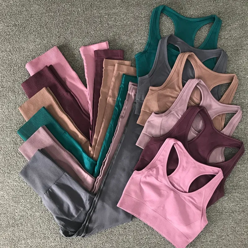 2PCS  Hyperflex Seamless Yoga Set Sportswear Sports Bra Leggings Fitness Pants Gym Running Suit Exercise Clothing Athletic