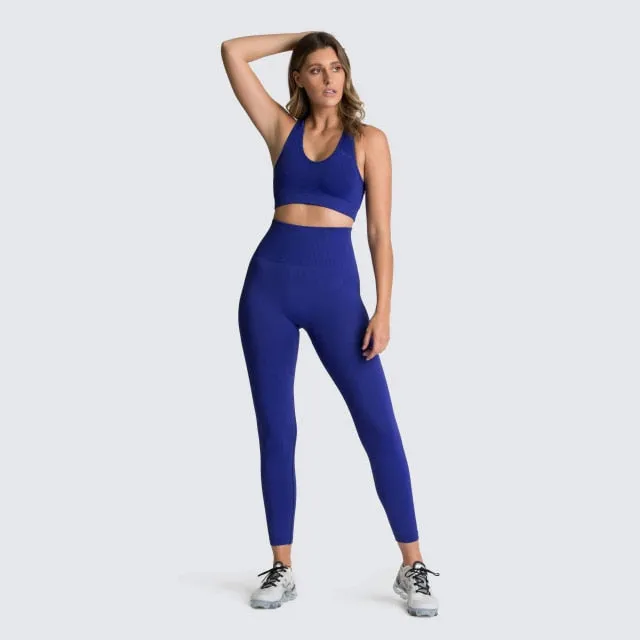 2PCS  Hyperflex Seamless Yoga Set Sportswear Sports Bra Leggings Fitness Pants Gym Running Suit Exercise Clothing Athletic
