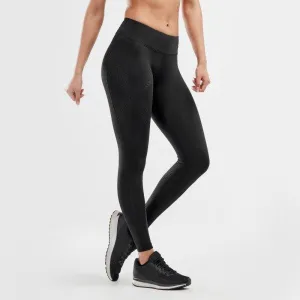 2XU Women's Mid-Rise Compression Tights Extra Large - Black/Dotted Reflective Logo