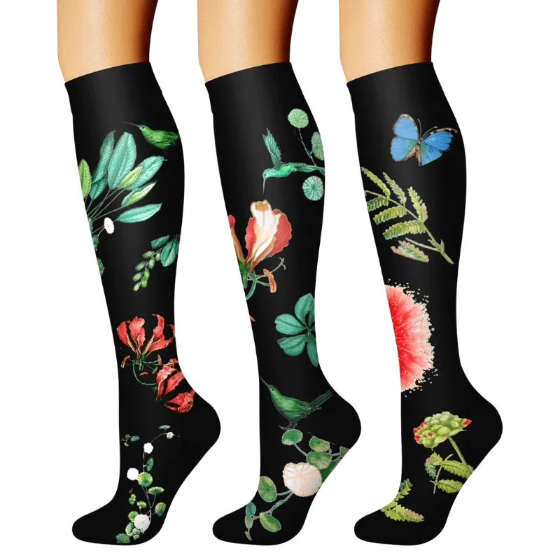 3-Pack Athletic Compression Socks - Minimalistic Style