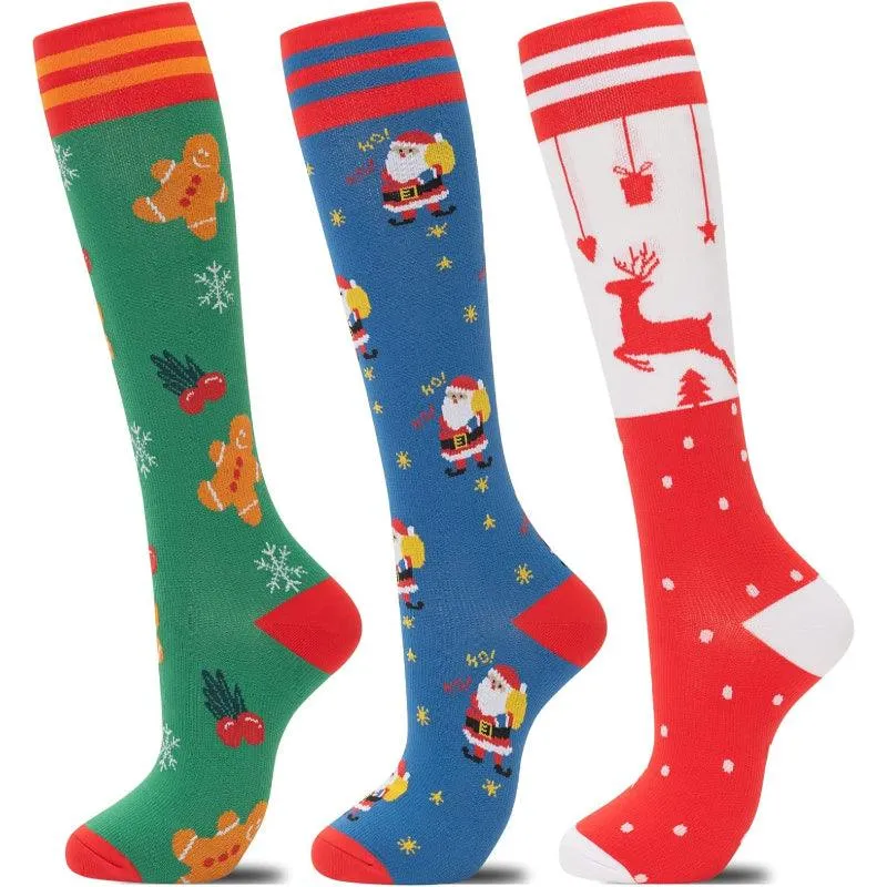 3 Pair Compression Support Socks - Circulation and Comfort