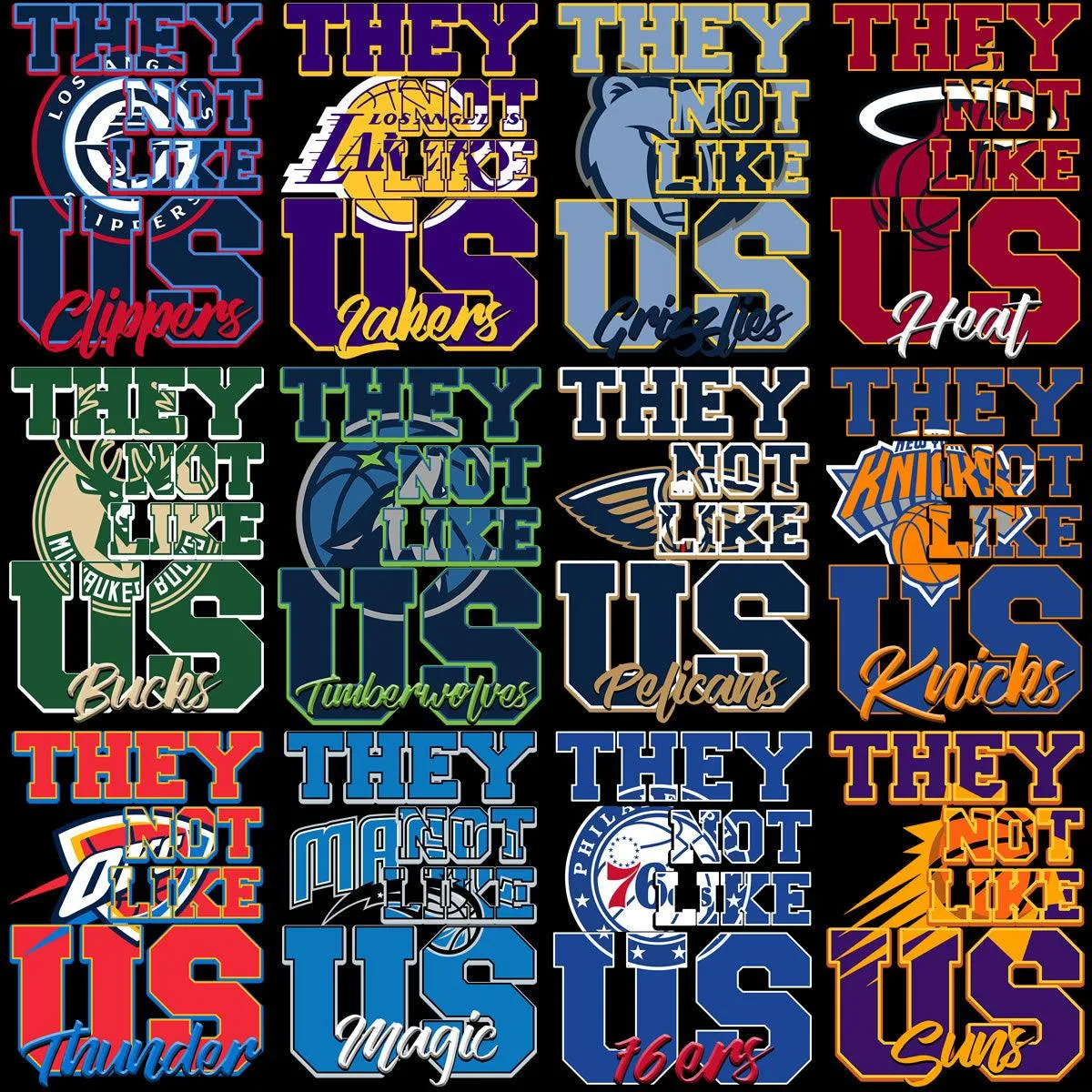 30 Basketball Teams They Not like Us Designs Bundle PNG   PSD