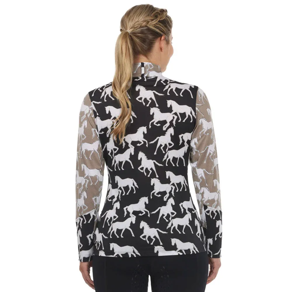 41039 Kerrits Balance Ice Fil® Long Sleeve Riding Shirt - Black Equine Studies