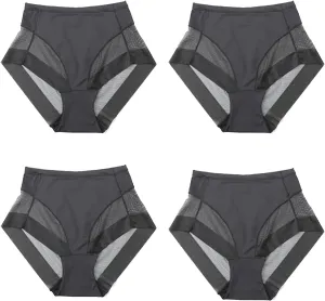 4PCS High Waist Seamless Shaping Briefs,High Waist Ice Silk Seamless Shaping Briefs