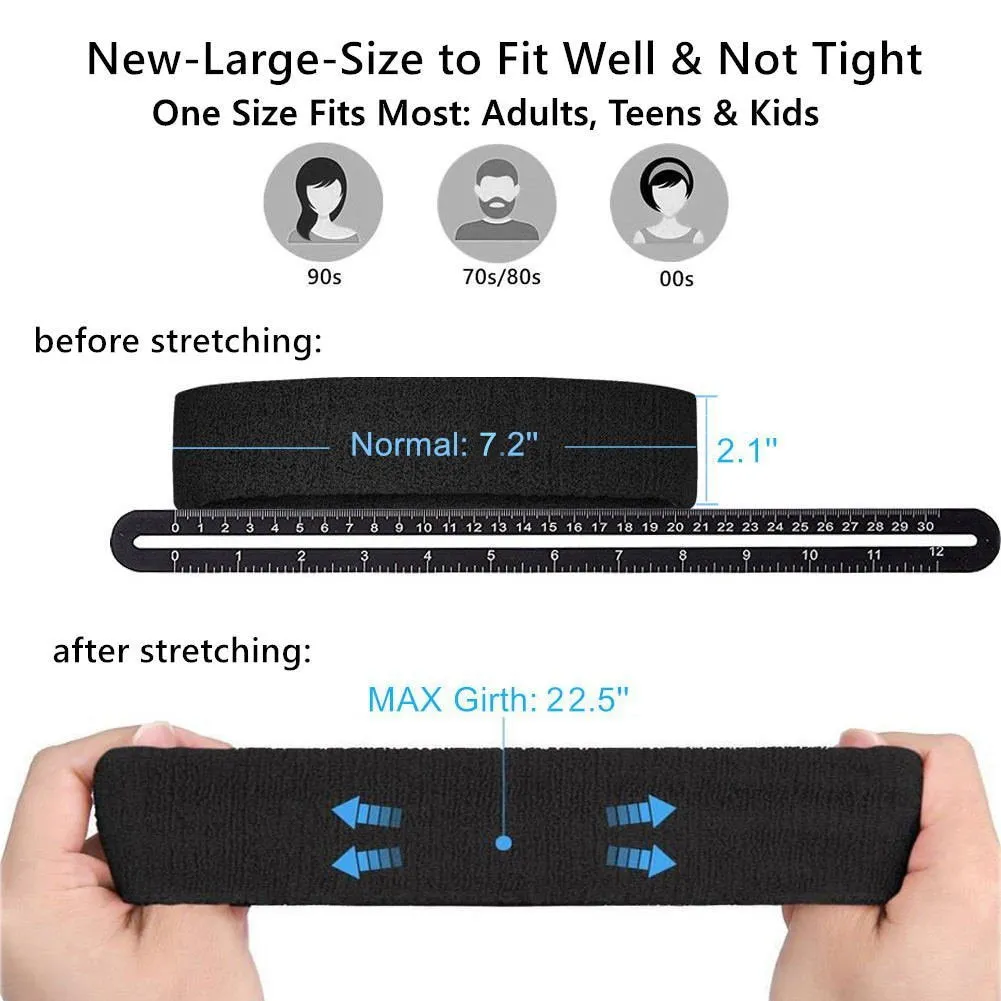6X Sweatband Headband Athletic Wristband, Sweat Absorbing Sport Head Wrist Band