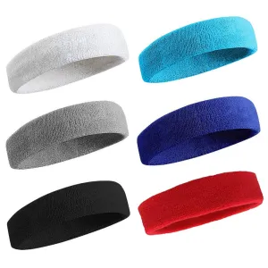 6X Sweatband Headband Athletic Wristband, Sweat Absorbing Sport Head Wrist Band