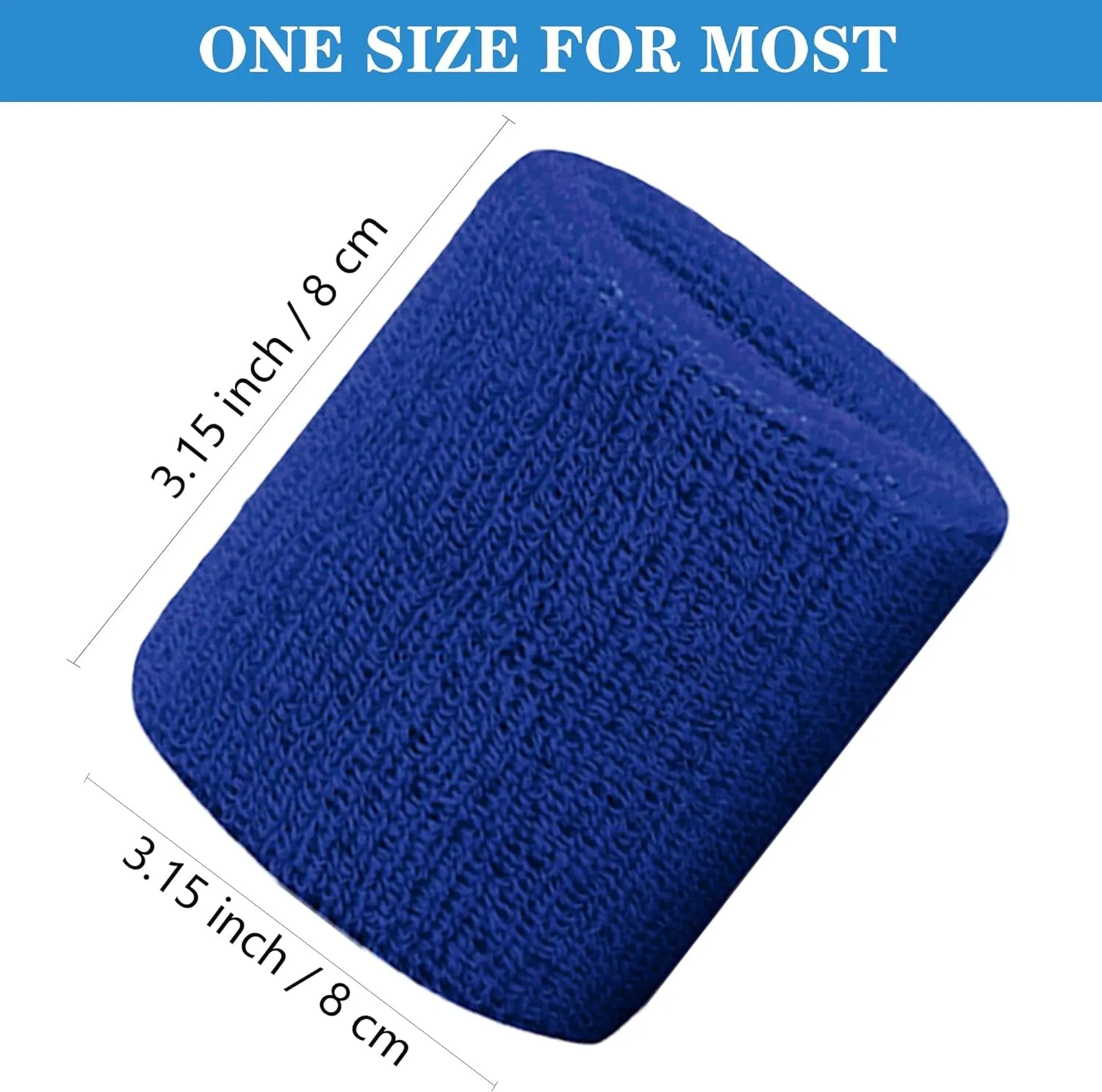 8 Pack Wrist Sweatbands Tennis Wrist Bands Absorbent Sweat Band for Men and Women, Breathable Cotton Sweatbands for Working Out, Football, Basketball, Running Athletic Sports