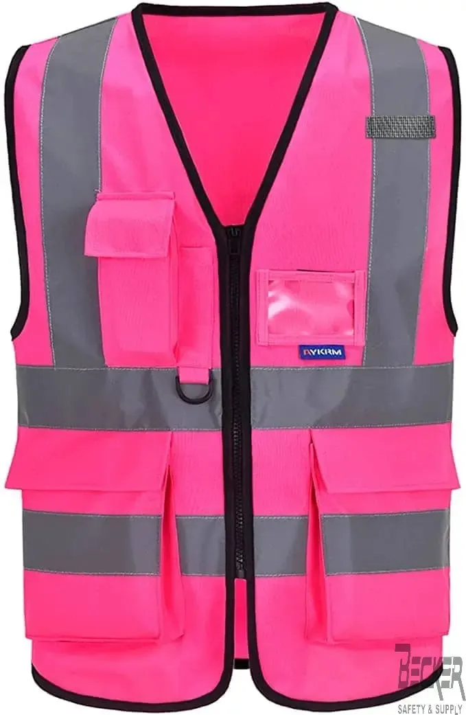 A-SAFETY - Pink Safety vests, with Reflective Strips