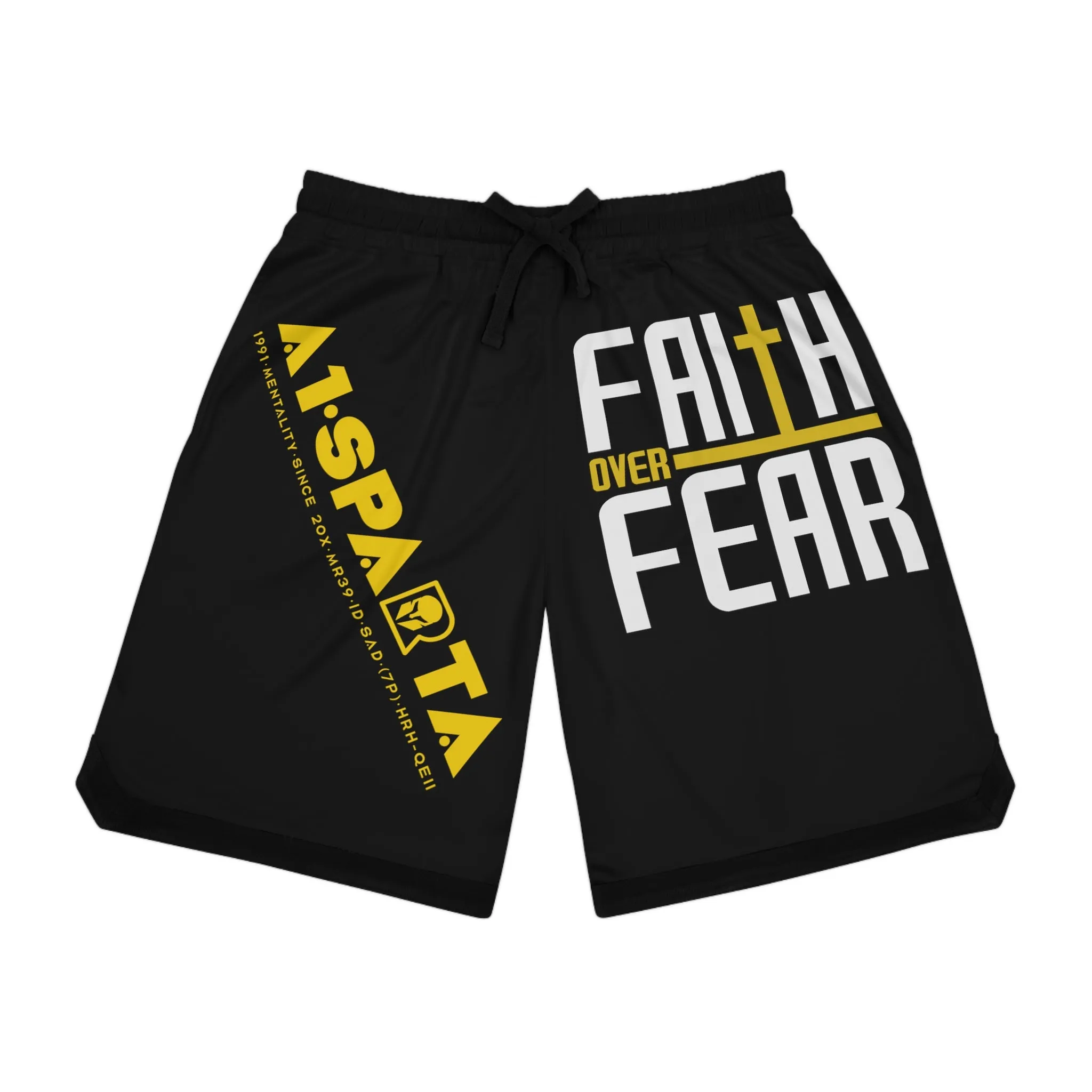 A1Sparta Faith over fear Basketball Rib Shorts (AOP)