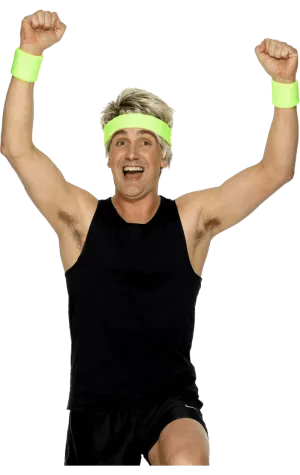 Adult Green 80s Sweatbands