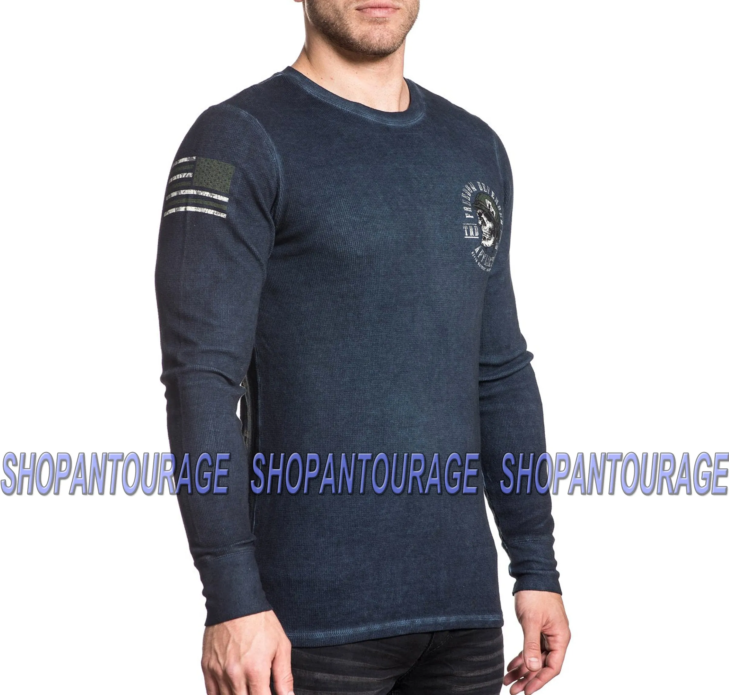 Affliction Never Surrender A18020 Long Sleeve Graphic Thermal T-shirt for Men