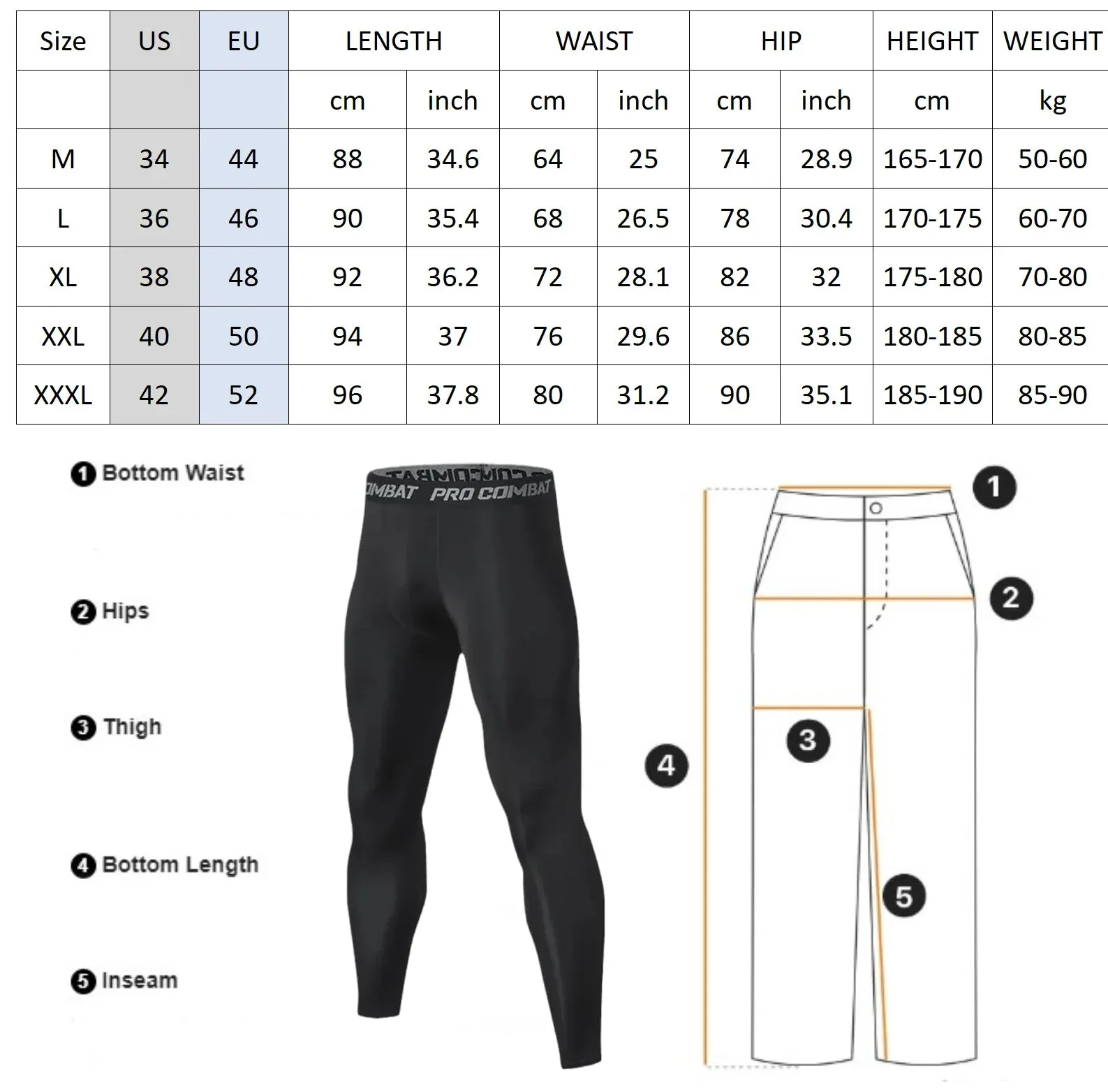 Aidase Men's Compression Leggings Sports Base Layer Running Workout Basketball Athletic Gym Tights Pants