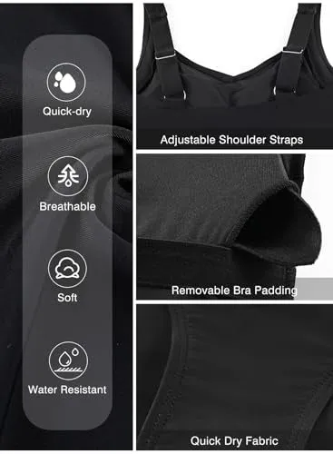Aleumdr Swimsuit for Women One Piece Bathing Suits Athletic Training Swimsuits Women Sport Swimwear Bathingsuit Blue 204 Medium…