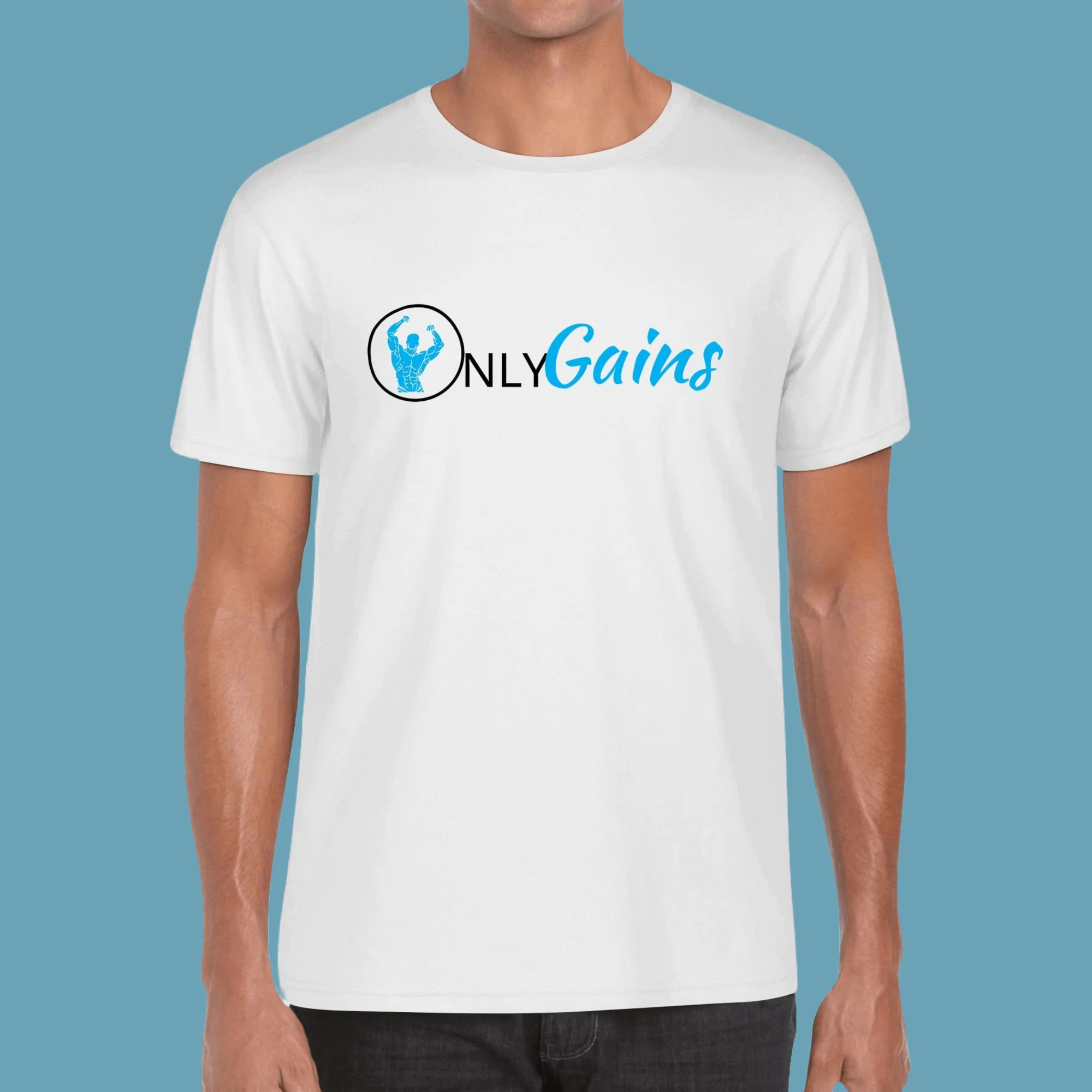 Allrj Only Gains Men's Cotton T Shirt