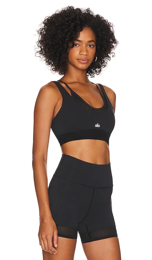 alo Airlift Double Trouble Sports Bra in Black