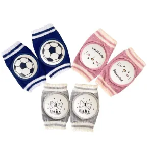 Amchi Baby 3 Pair Anti-Slip Padded Baby Knee Pads for Crawling - 0 to 3 Years - Mutlicolor
