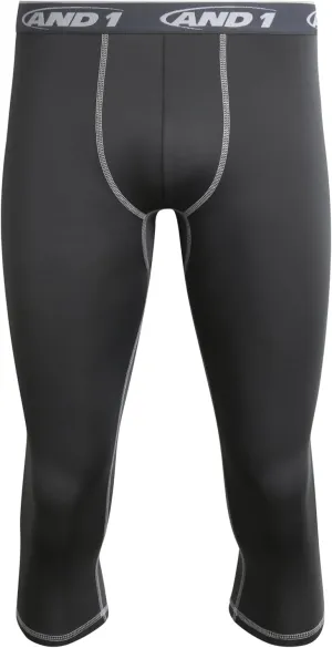 AND1 Men's Compression Pants - Athletic Performance Leggings Compression Tights - Full Length & Crop Base Layer Pants (S-XL)