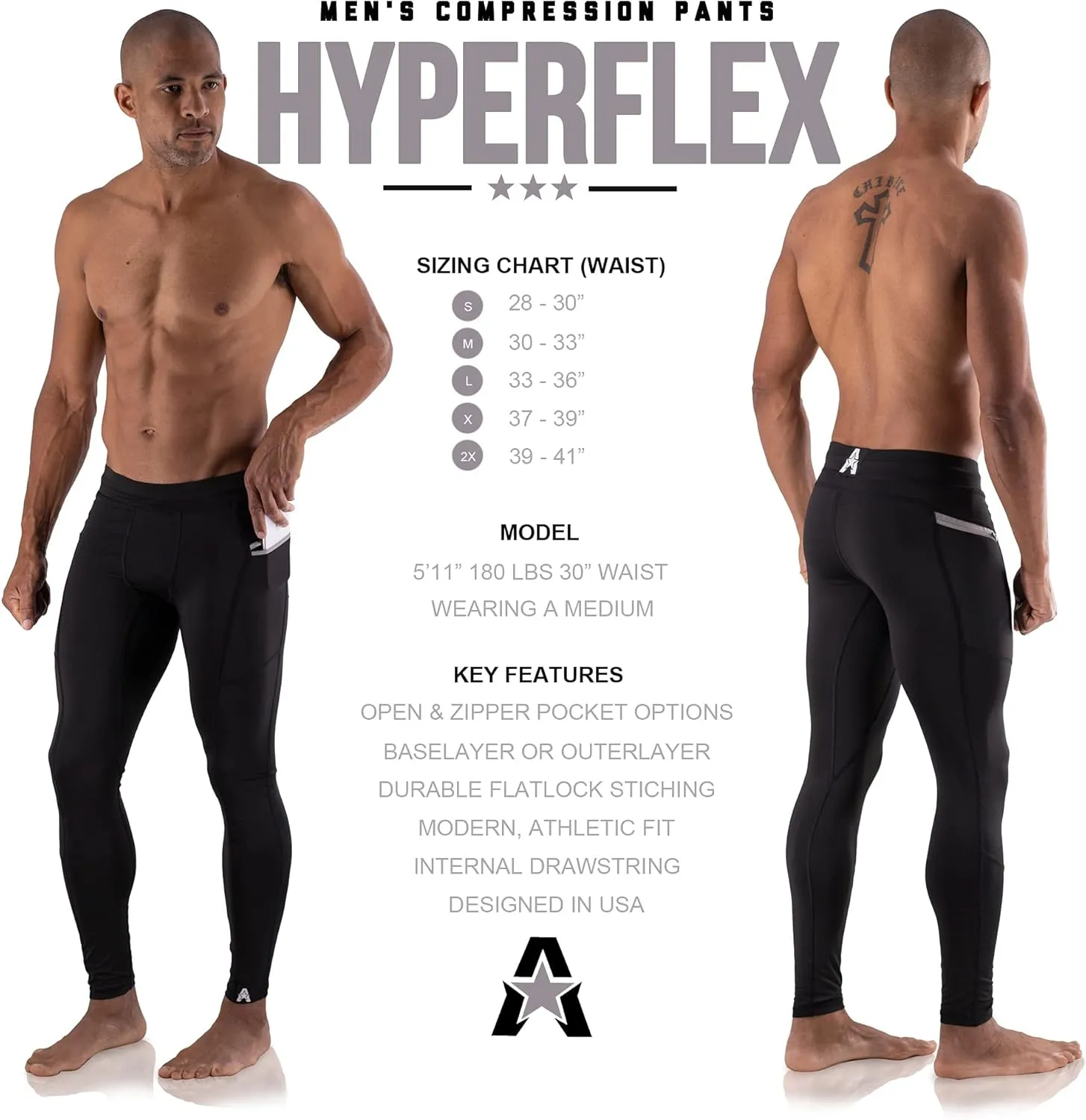 Anthem Athletics Hyperflex Mens Compression Pants Compression Shorts  Workout, Gym, Athletic Tights Leggings