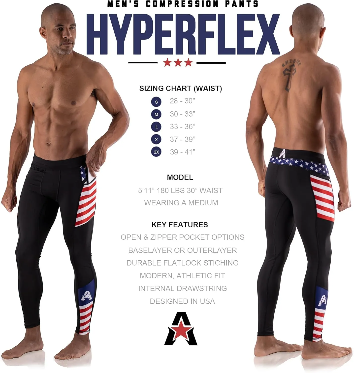 Anthem Athletics Hyperflex Mens Compression Pants Compression Shorts  Workout, Gym, Athletic Tights Leggings
