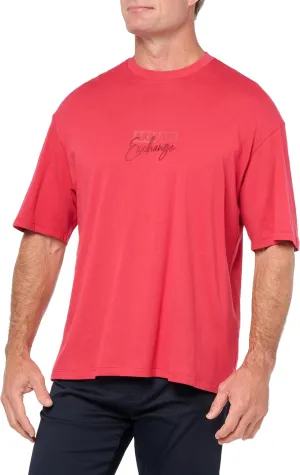 Armani Exchange Men's Comfort Fit Cotton Embroidered Ax Logo Tee
