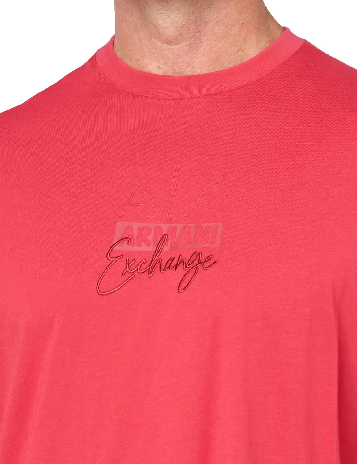 Armani Exchange Men's Comfort Fit Cotton Embroidered Ax Logo Tee