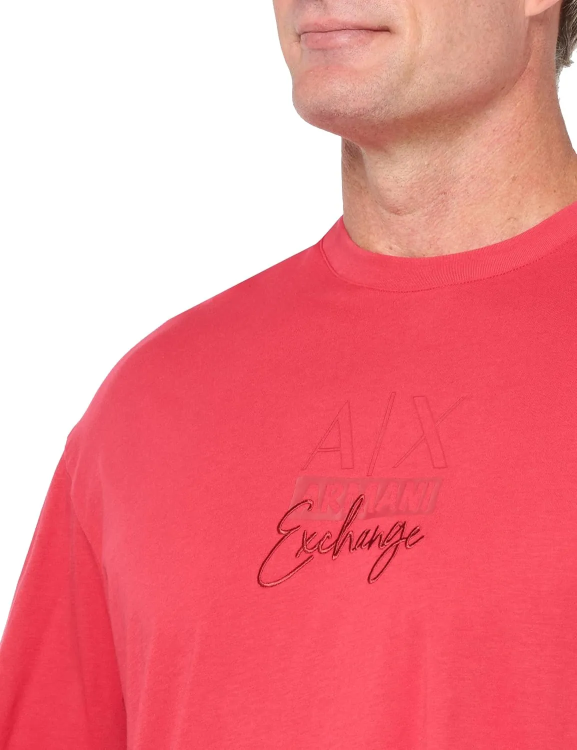 Armani Exchange Men's Comfort Fit Cotton Embroidered Ax Logo Tee