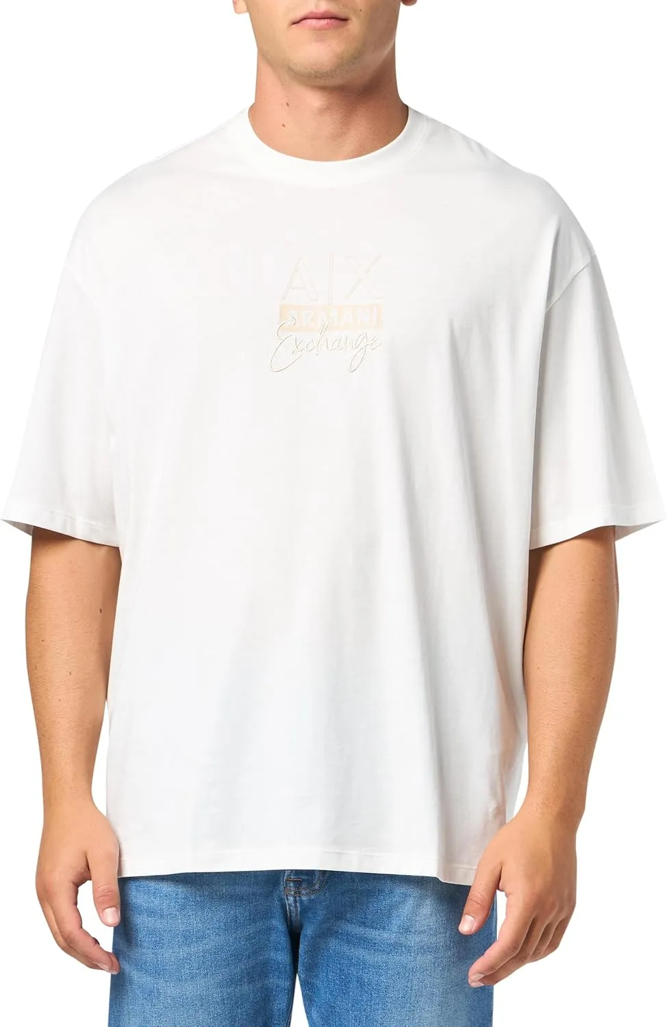 Armani Exchange Men's Comfort Fit Cotton Embroidered Ax Logo Tee