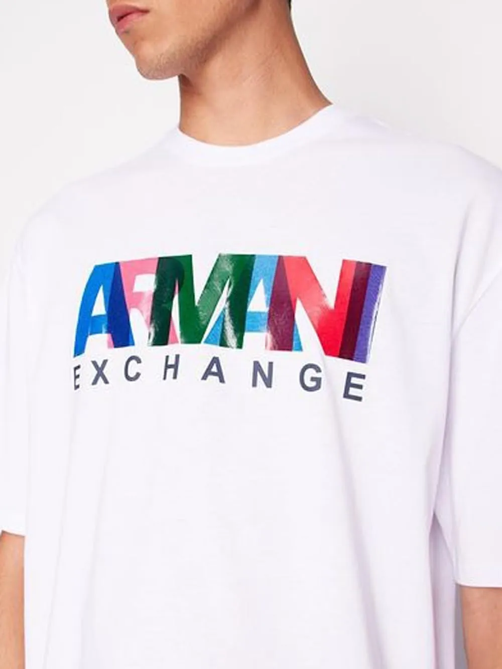 Armani Exchange Men's Comfort Fit Cotton Jersey Color Logo Tee