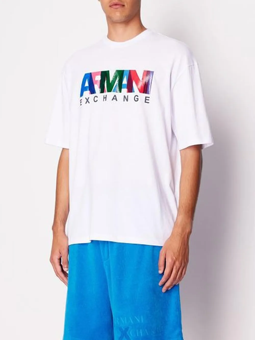 Armani Exchange Men's Comfort Fit Cotton Jersey Color Logo Tee