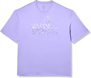 Armani Exchange Men's Comfort Fit Cotton Large Silk Letter Logo Tee