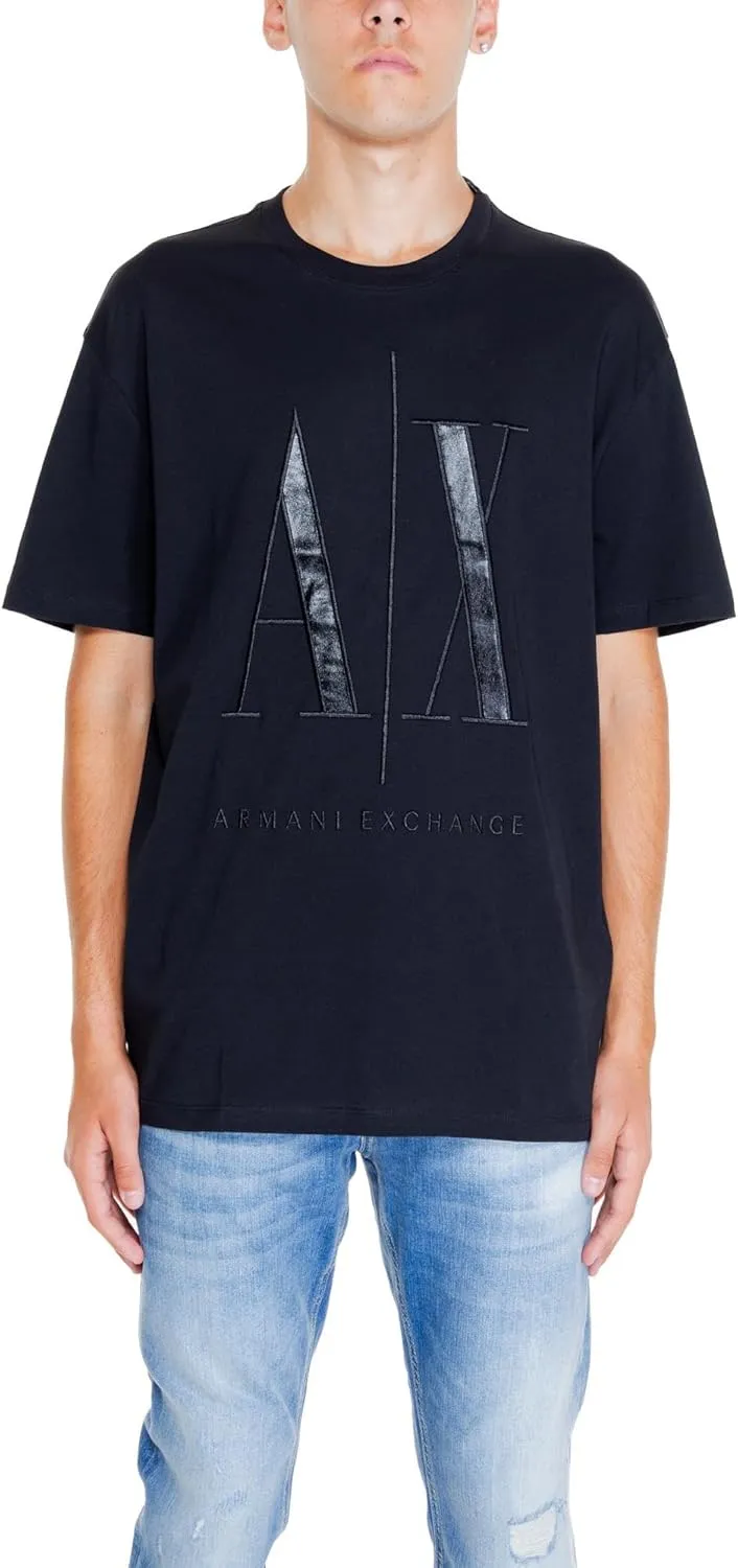 Armani Exchange Men's Comfort Fit Metallic Icon Logo Tee