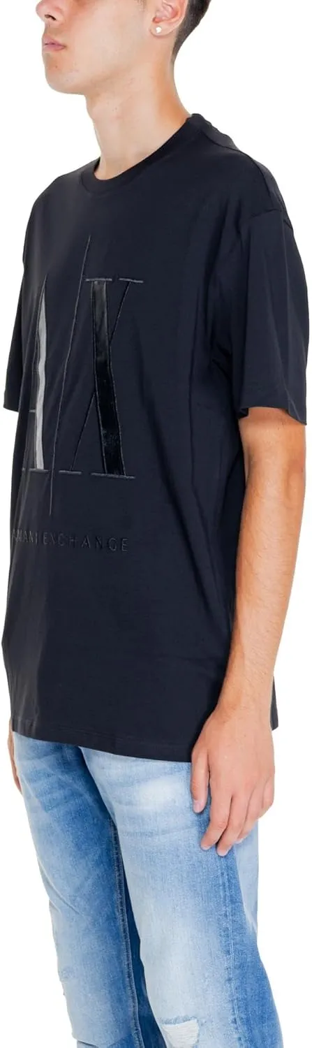 Armani Exchange Men's Comfort Fit Metallic Icon Logo Tee