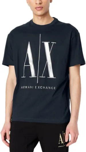 Armani Exchange Men's Comfort Fit Metallic Icon Logo Tee