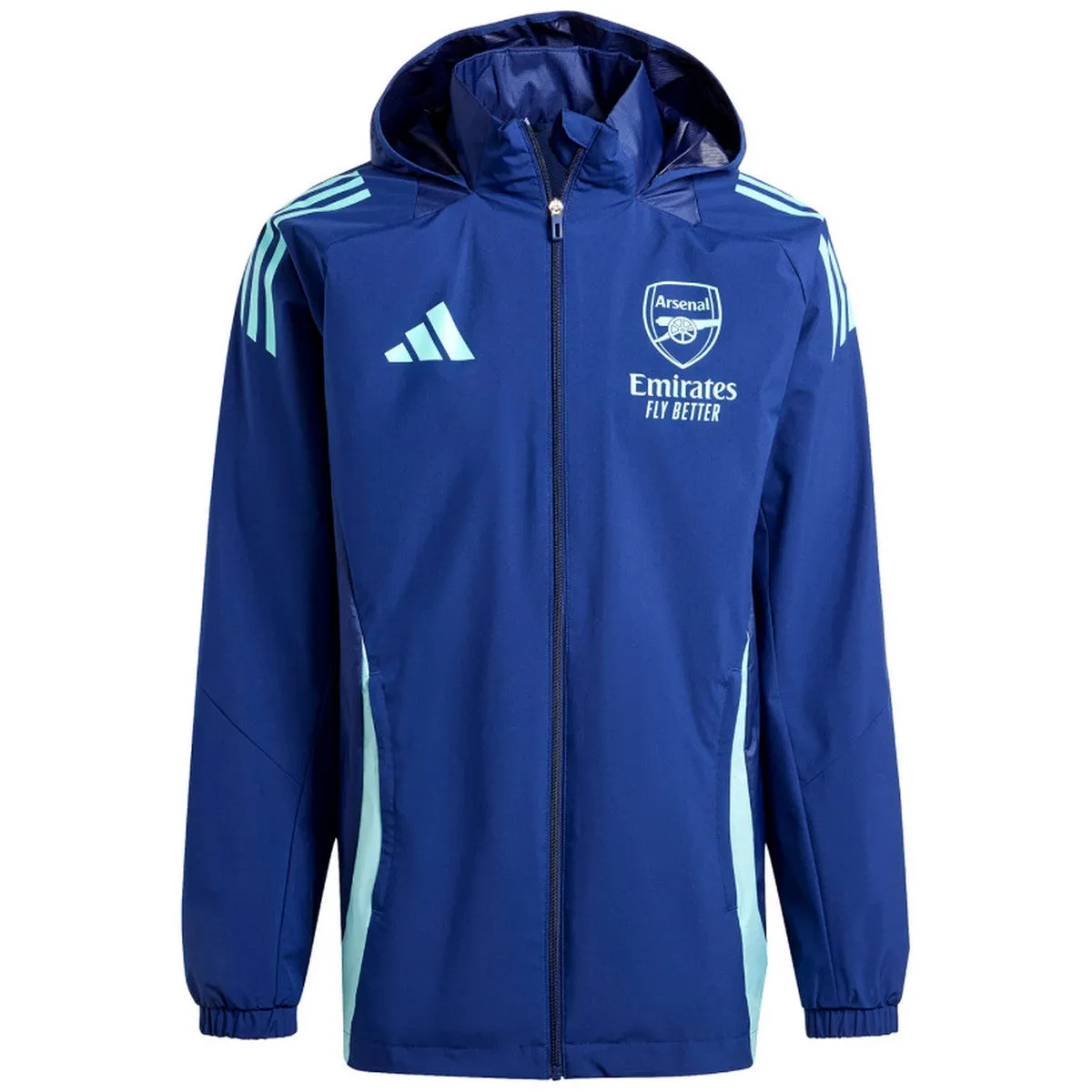 Arsenal FC navy blue soccer training rain jacket 2024/25 - Adidas