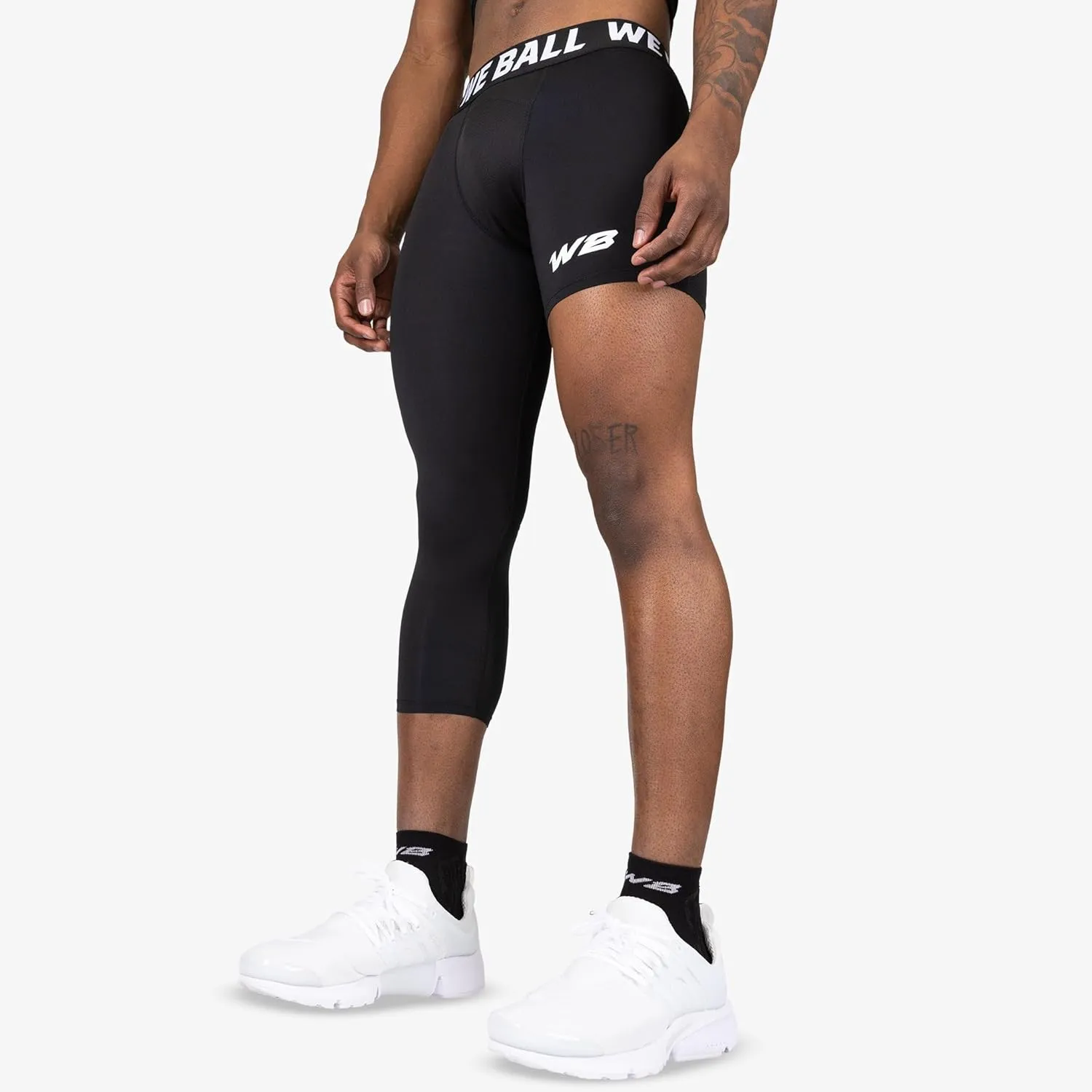 Athletic Compression Tights | Men's Single Leg Sports Tights | One Leg Compression Base Layer Leggings for Men