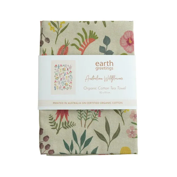 Australian Wildflowers Tea Towel